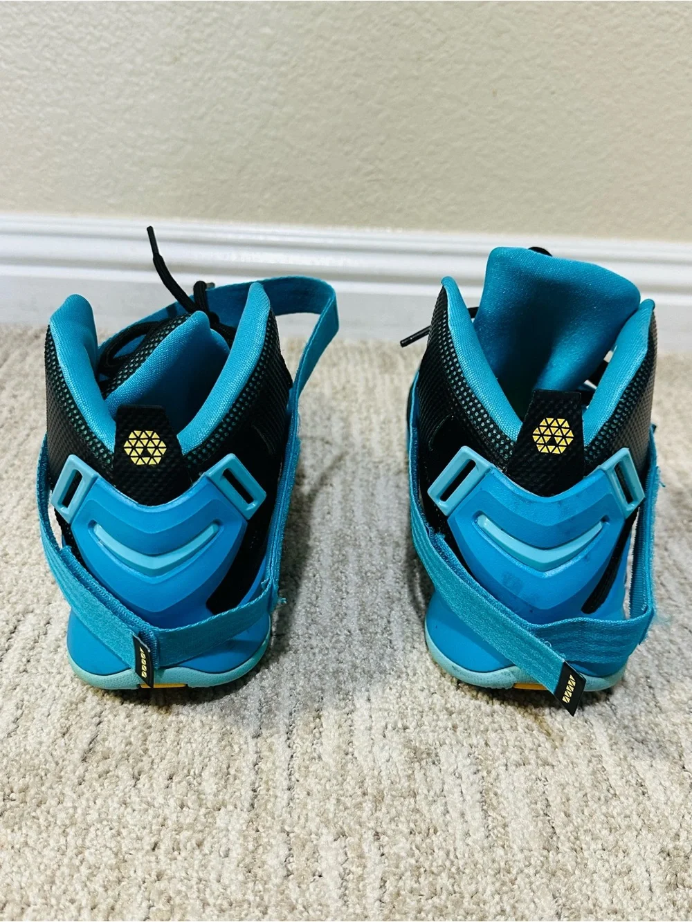 Nike Basketball Shoes in Teal & Black with Yellow Accent